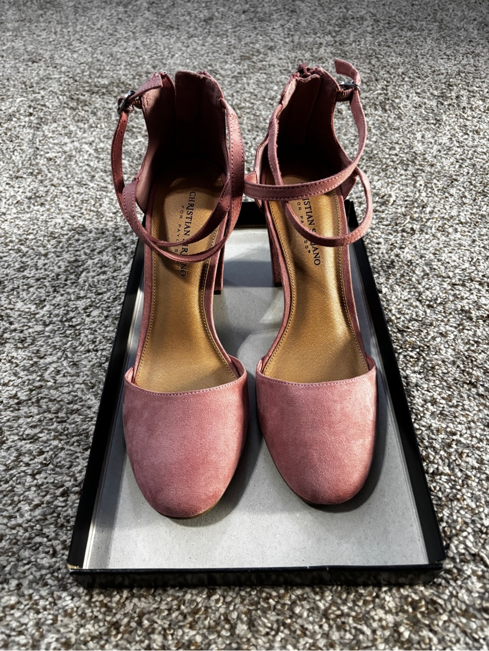 NWOT Christian Siriano Rose Pink Suede Ankle-Strap Pumps 10 W